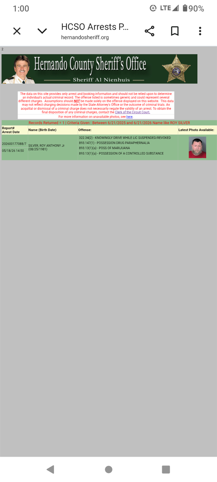 Roy silver jr Criminal informant 